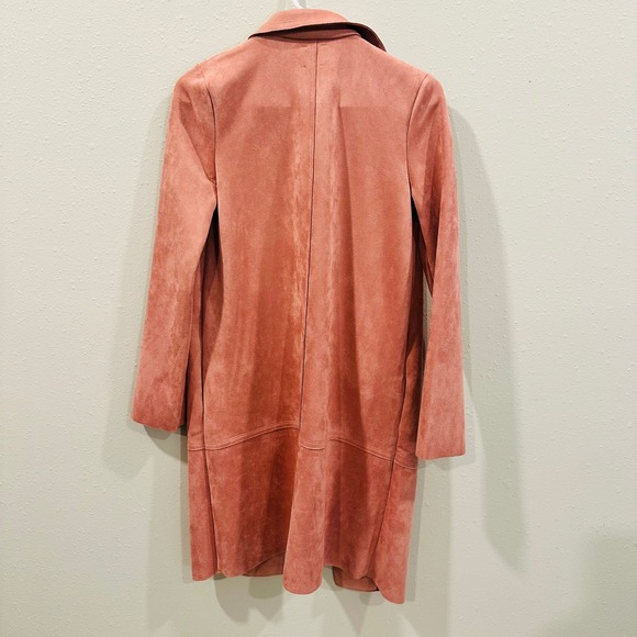 ZARA Pink Suede Open Front Long Sleeve Jacket Size XS - New with Tags, Chic - Picture 4 of 14